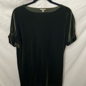 Ecote: Green Velvet Dress-Baggy- S